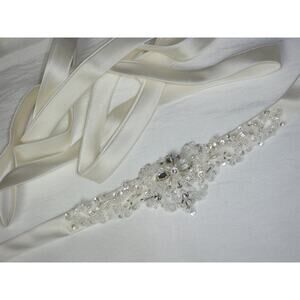 skinny bridal belt sash rhinestones seed wedding prom formal bridal party dress